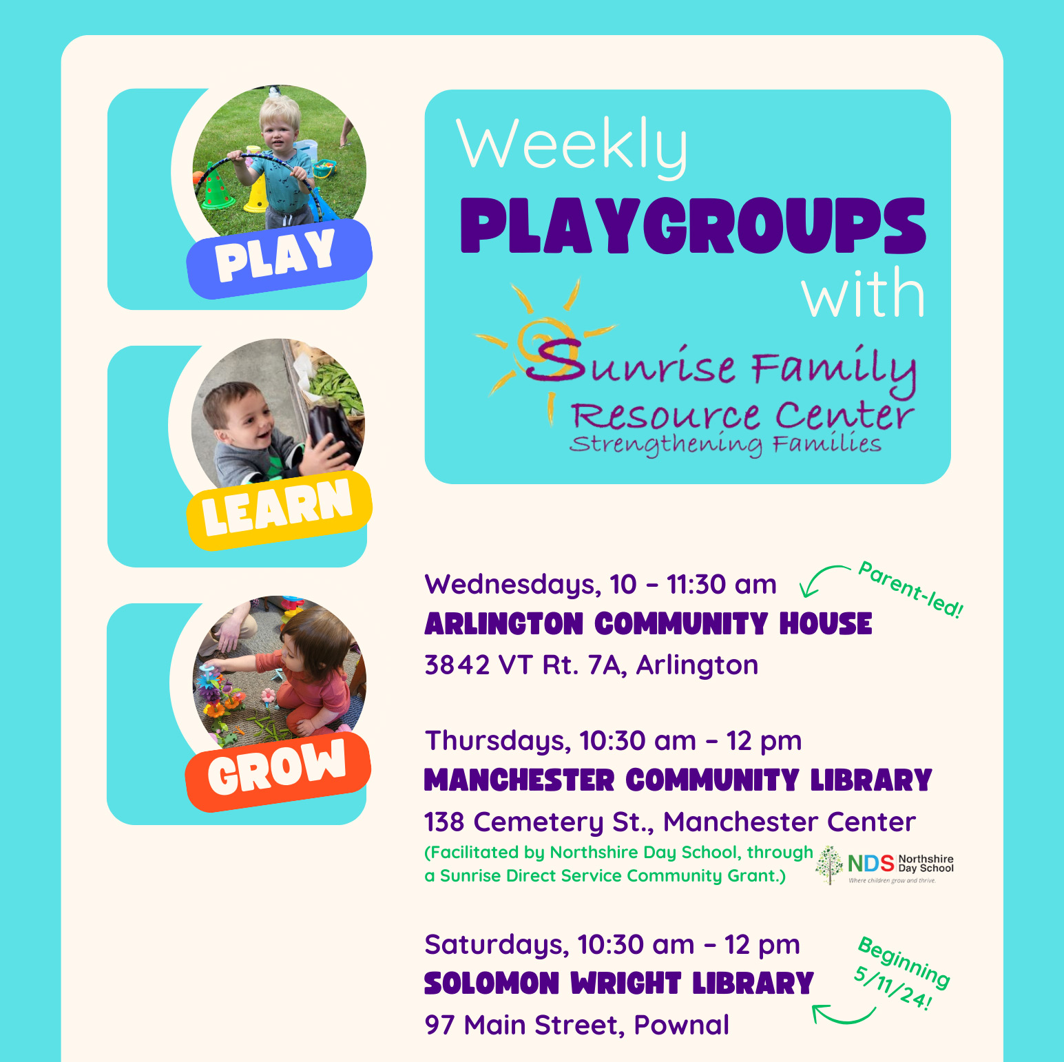 Weekly Playgroups with Sunrise